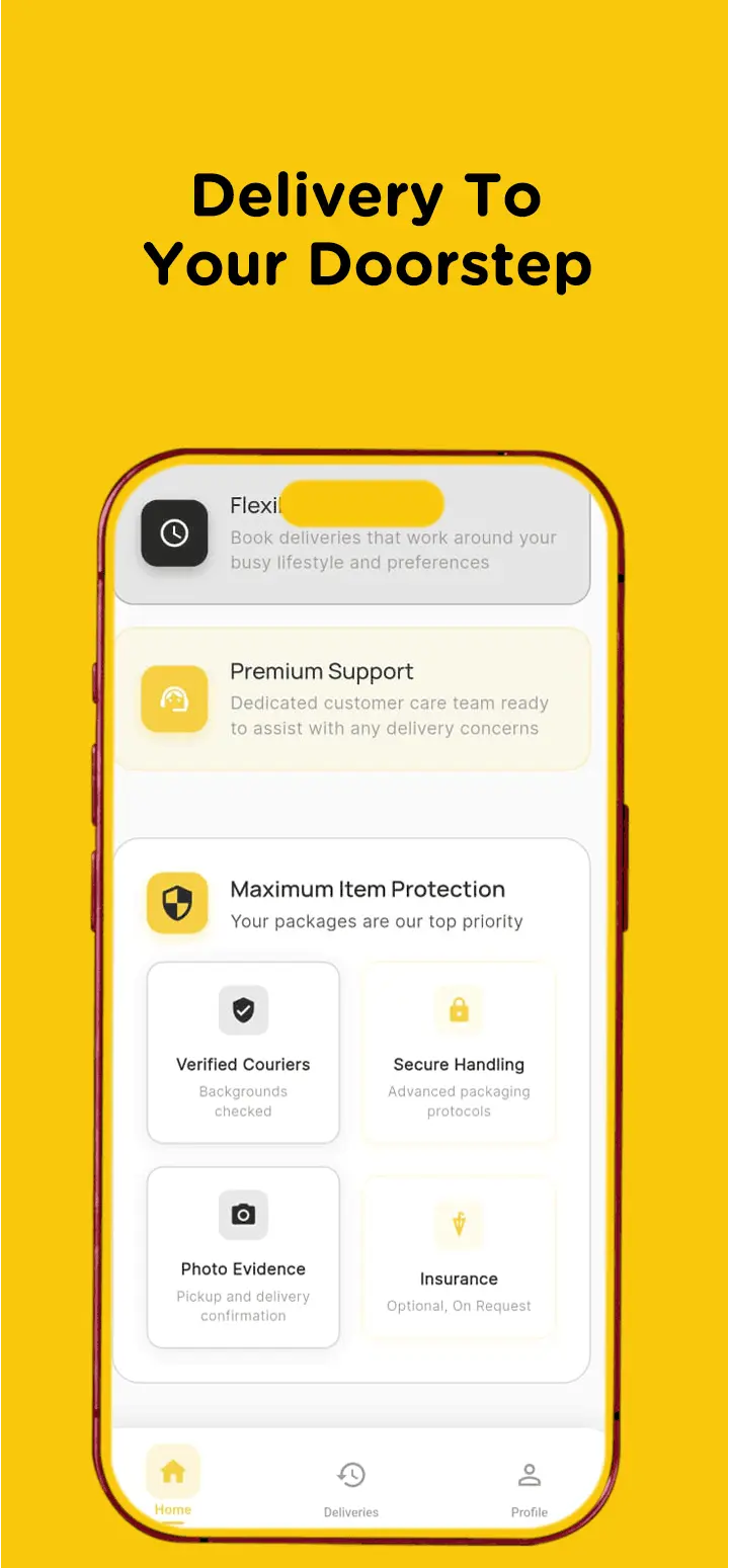 Yellow Package App Screen 2