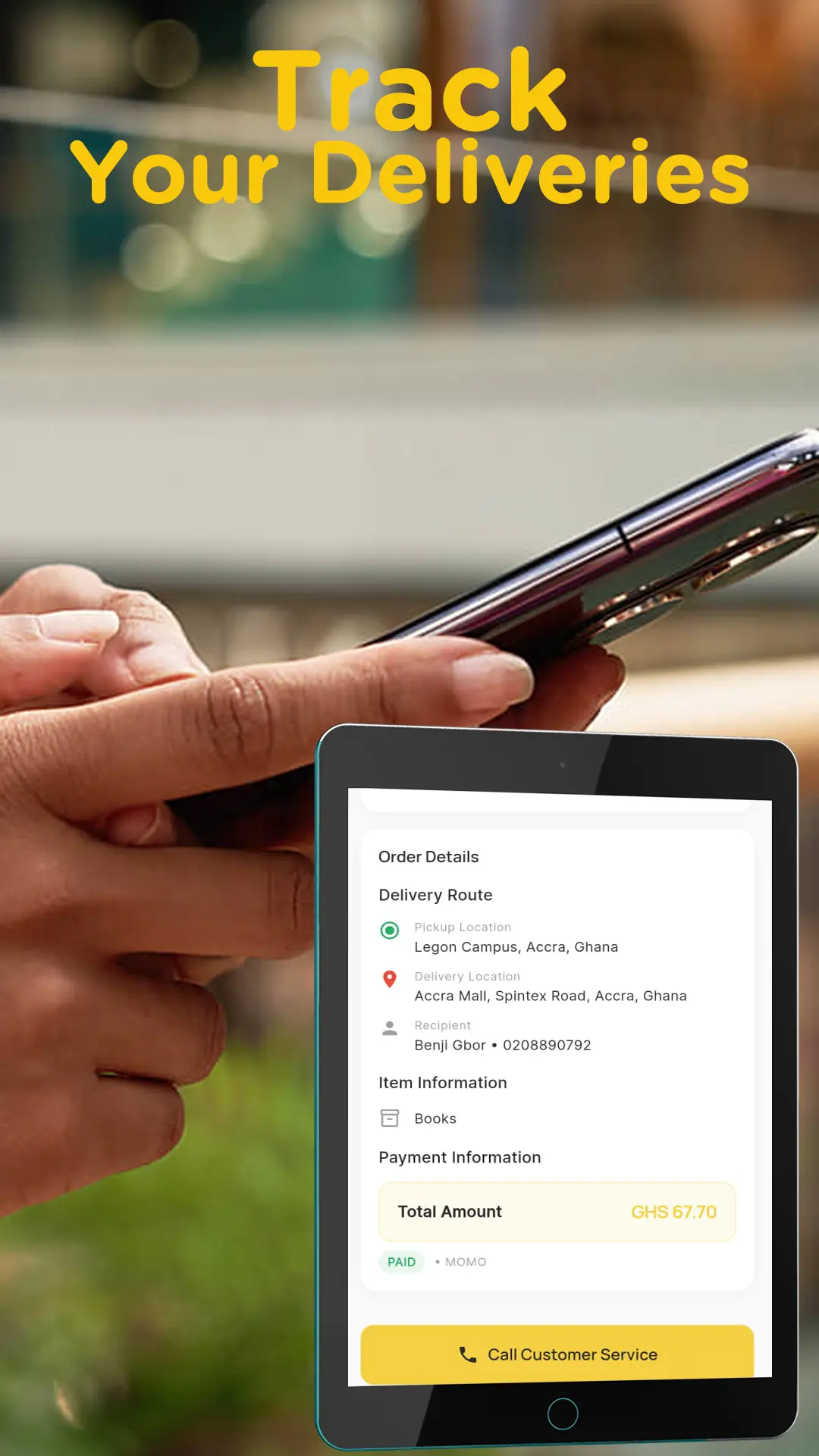 Yellow Package App Screen 3